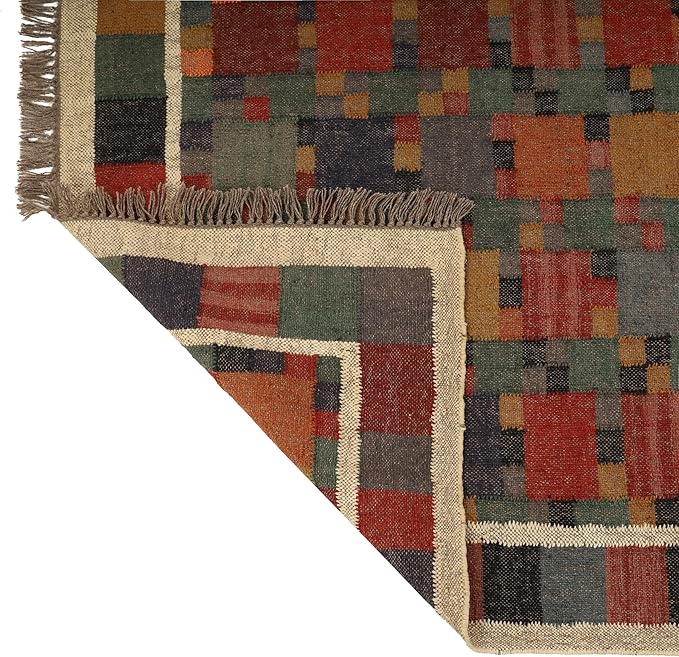 Klim Wool Jute Rug – Handwoven Elegance and Durability (Design 14)