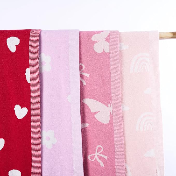 SWaddle AN Floral Jacquard Baby Blanket, Size 30x40in, 100% Cotton Fabric, Two-Sided Breathable Throw Blanket for Boys and Girls