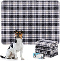 ESGPET Washable Pee Pads for Dogs - 18”x24” 8PCS, Whelping Pad for Puppy Training, Playpen Crate Bed Floor Protector, Reusable Dog Potty Pads Non-Slip, Super Absorbent & Odor Controlling, Black Plaid