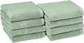Amazon basics Lightweight quick-dry hand towels - 100% cotton, 8-pack, 28 x 16 inches, seafoam green
