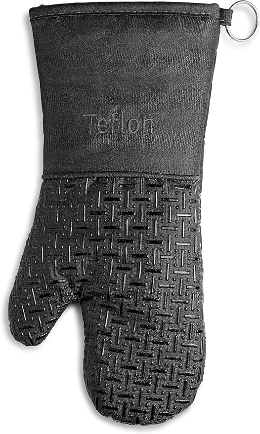 Xlnt Extra Long Oven Mitts (Black) | Teflon EcoElite Water Repellent | Heat Resistant for Oven Cooking, Grill & BBQ | Non Slip Gloves with Teflon EcoElite Finish, Cotton Lining & Hanging Loop