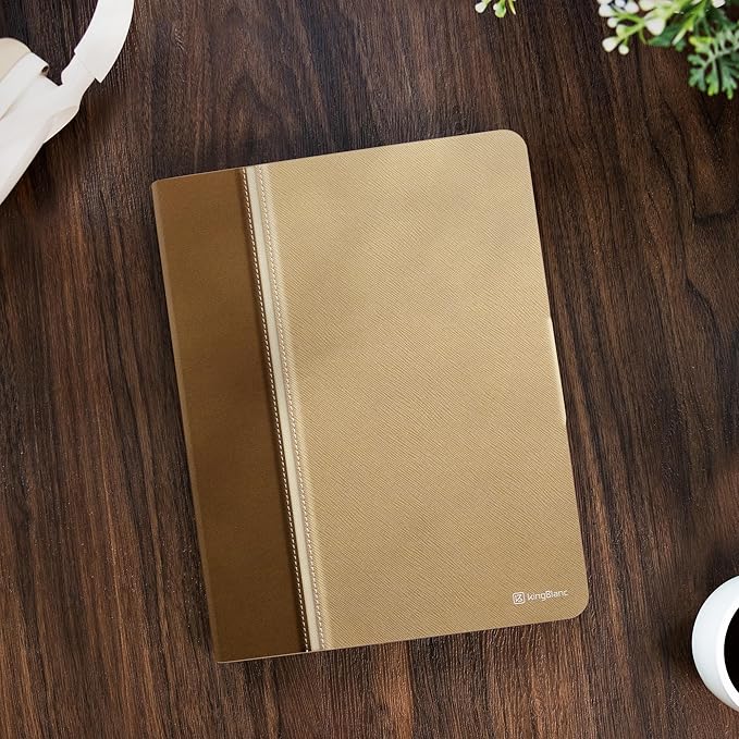 KingBlanc Case for iPad Pro 13-inch (M5 2025, M4 2024) with Built Pencil Holder, PU Leather Smart Stand Cover, Auto Sleep/Wake, Supports Pencil Pro/Pencil (USB-C), Multi-Viewing/Drawing Angles, Beige