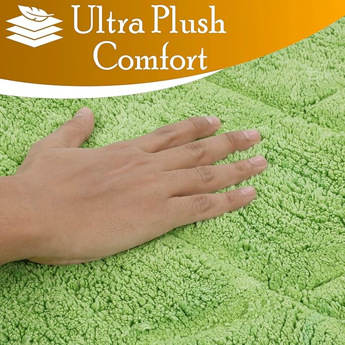 C23 Luxury 2200 GSM Heavyweight Bath Mat | 100% Tufted Cotton | 20"x32" Sage Green Thick & Plush Bathroom Rug | Ultra-Absorbent, Quick Dry, Anti-Slip Natural Latex Back, Machine Washable, 1 Piece