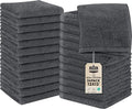 Utopia Towels 24 Pack Cotton Washcloths Set, 100% Ring Spun Cotton, Premium Quality Flannel Face Cloths, Highly Absorbent and Soft Feel Fingertip Towels, Grey