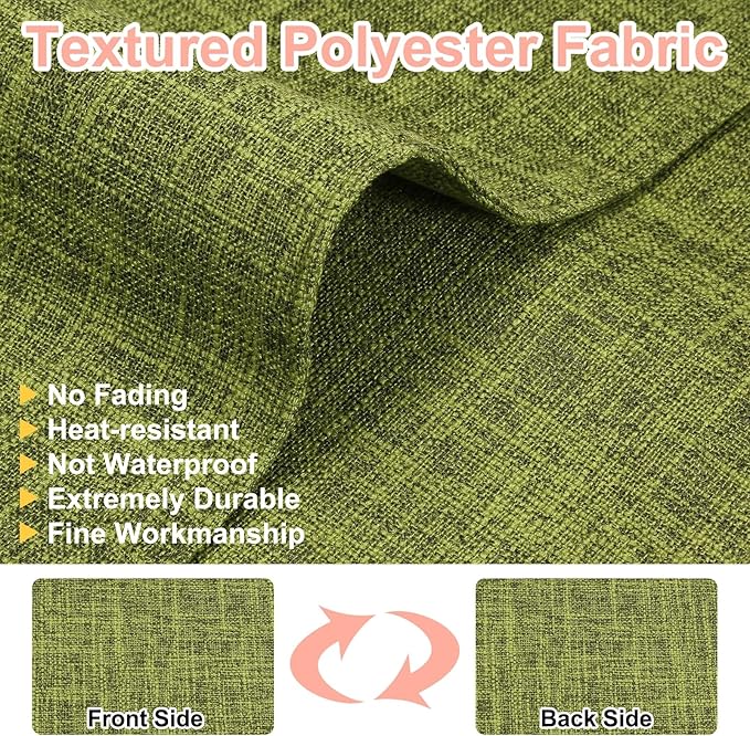 HARFINGTON 6pcs Linen Fabric Placemats 12" x 18" Polyester Rectangle Place Mats Machine Washable Heat Resistant Kitchen Table Mats for Outdoor Indoor Party Family Holiday, Green