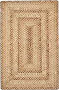 Homespice Cookie Dough Jute Braided Oval Rugs 4x6' - Brown Farmhouse Braided Rug for Bedroom and Living Room