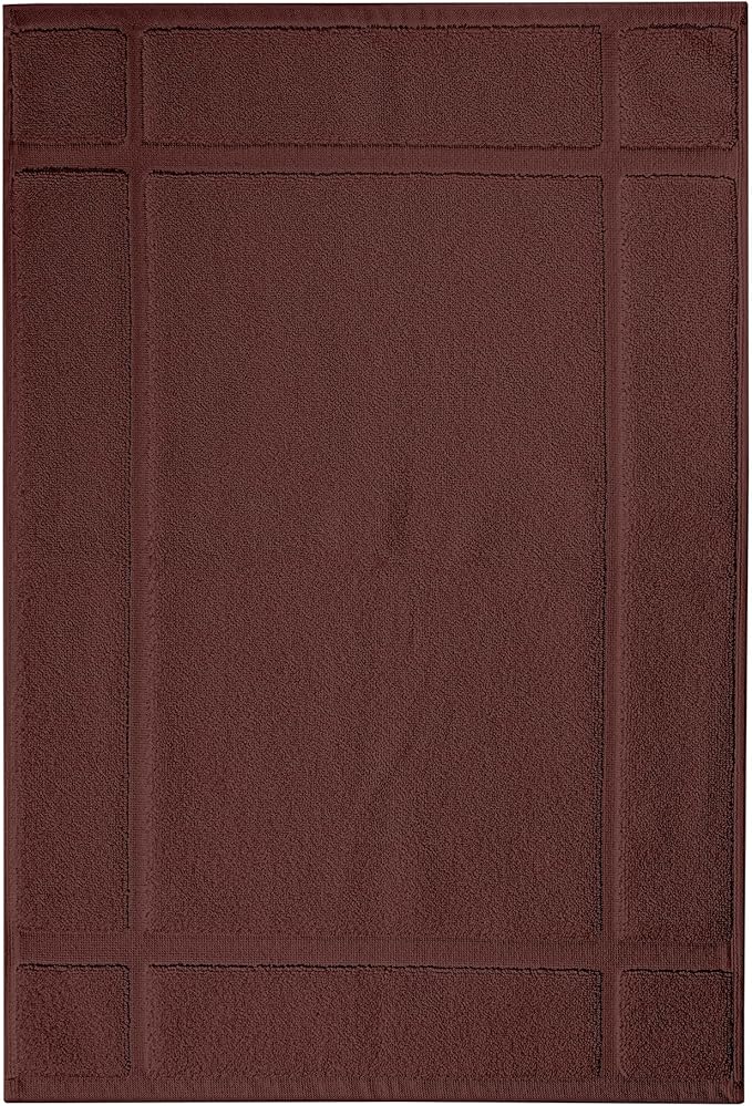 Ample Decor Cotton Bath Mats 34 X 20 Inches, 1350 GSM Oeko Tex Certified Solid Construction Thick & Plush, for Bathroom Floor, Shower – Brown
