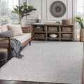 CAMILSON Easy Jute Rug 5x7 Indoor Outdoor Gray Farmhouse Area Rugs for Living Room and Kitchen Rug, Solid Boho Woven Design Easy-Cleaning Washable Outside Carpet Alfombras (5 x 7)
