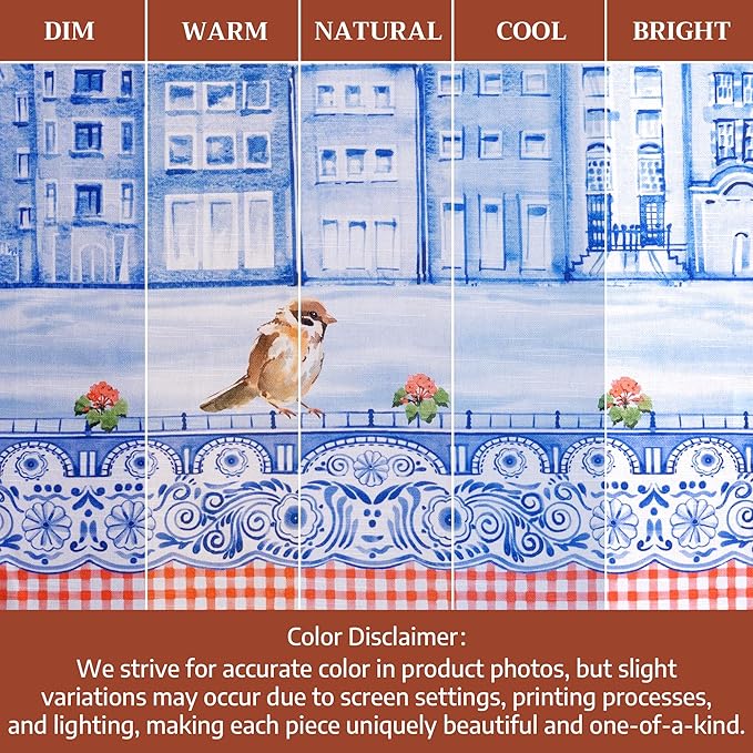 Maison d'Hermine Kitchen Towels Set of 3 100% Cotton 27.50" x 20" Reusable Cloth Tea Dish Towels Absorbent with Hanging Loop for Kitchen,Home,Dining,Cocktail Parties Spring/Summer (Amsterdam Canals)