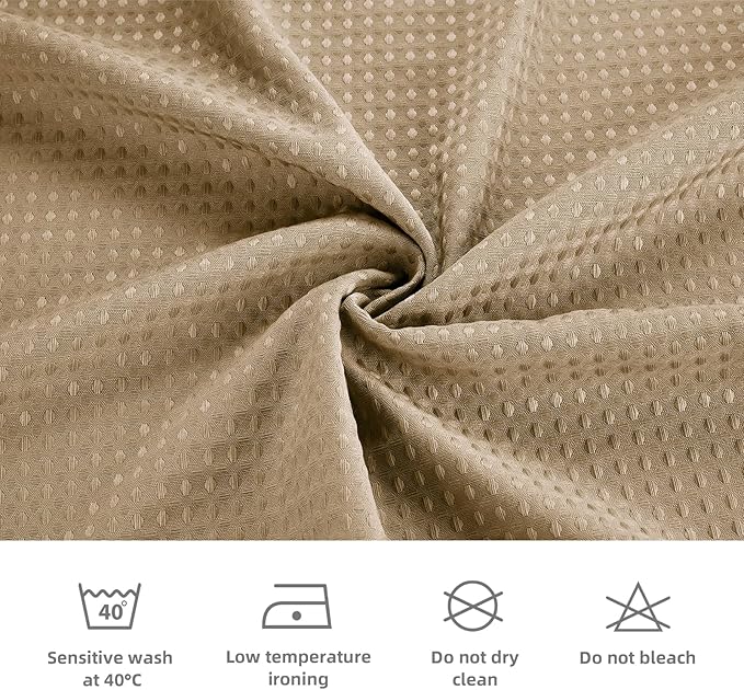 LaCyan 3 in 1 Waterproof Waffle Weave Shower Curtain and Clear Liner Set with 6 Stainless Steel Hooks Double Sided for Bathroom 72 Inches Heavy Duty Polyester Fabric Shower Curtains 36x72