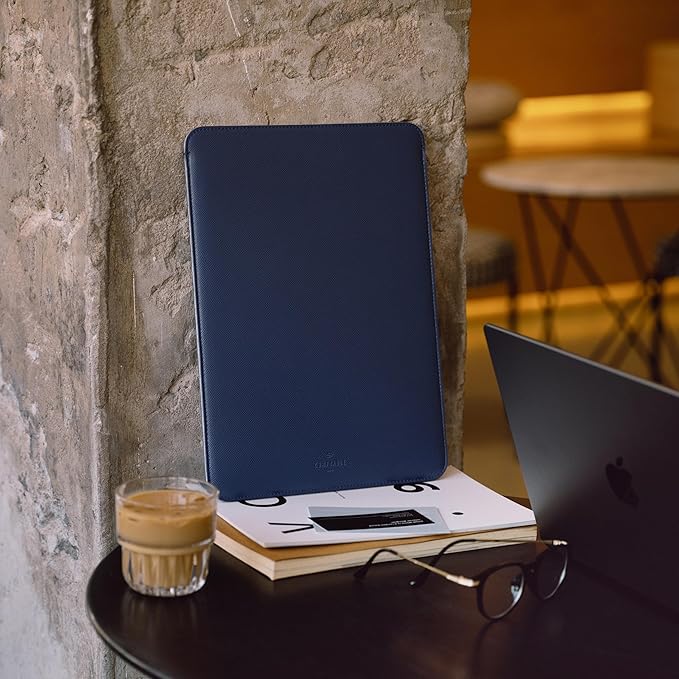 Comfyable Laptop Sleeve 14 Inch Precisely Compatible with MacBook Pro M5 M4 M3 M2 M1 Pro/Max 2025, Faux Leather Cover Case 14 in, Midnight Blue