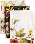 Maison d' Hermine Kitchen Towels Set of 3 100% Cotton 20" x 27.5" Reusable Cloth Tea Dish Towels Absorbent with Hanging Loop for Thanksgiving Christmas Decorations (Pumpkin Garden - Cloudy Cream)
