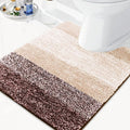 Arotive Microfiber Bathroom Rugs, Shaggy Soft and Absorbent Contour Toilet Rugs, Non-Slip, Thick Plush Machine Washable Dry Bath Mats for Toilet Base, 20x20, Brown, U-Shape
