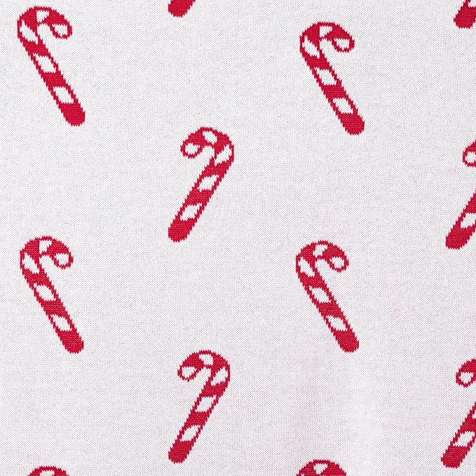 SWaddle AN Christmas Candy Cane Jacquard Baby Blanket, Size 30x40in, 100% Cotton Fabric, Two-Sided Breathable Throw Blanket for Boys and Girls