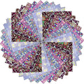 HANPATQUI 50PCS 5 x 5 inch Purple Printed 100% Cotton Fat Quarters Fabric for Sewing and Quilting Bundles Precut Fabric Square for DIY Craft Patchwork