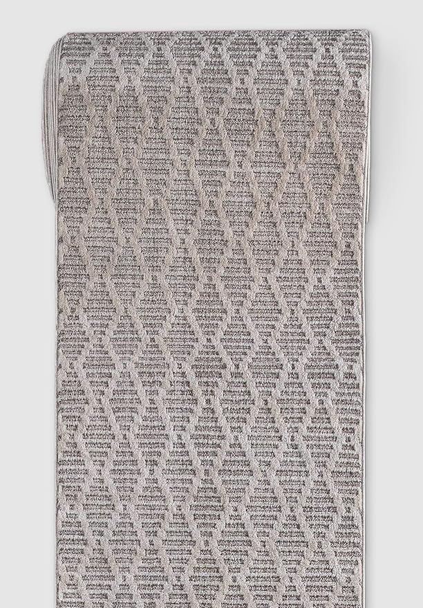 Well Woven Custom Size Hallway & Stair Runner- Harlow Babylon Taupe 31 Inches Wide x 7 Feet Long Runner (31" x 7') Runner Rug - Moroccan Diamond Pattern, Ultra-Soft, Easy-Clean