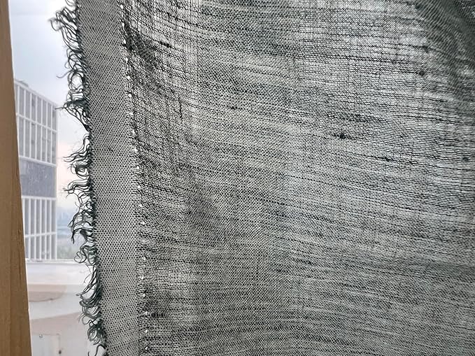 100% Linen Fabric – Yarn Dyed Chambray, Pre-Washed, Lightweight Crisp & Cool Handfeel, 52–54" Wide – The Linen Lab (Dusty Green 6926, 3y)