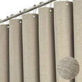 BTTN Extra Long Shower Curtain - 72 x 84 Inch Long Linen Textured Heavy Duty Fabric Shower Curtain Set with 12 Plastic Hooks, Large Hotel Spa Luxury Waterproof Shower Curtains for Bathroom - Khaki/Tan