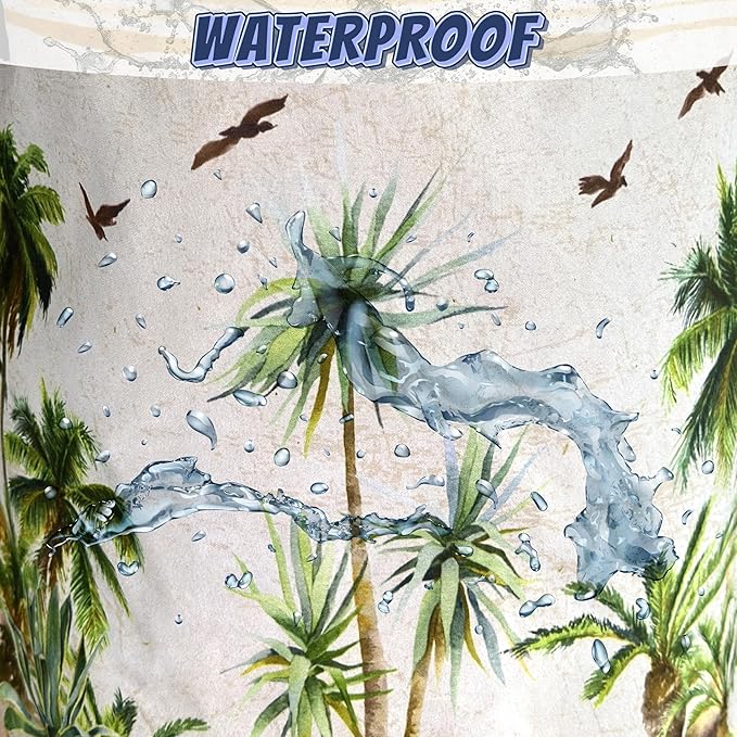 Tropical Palm Trees Laundry Hamper Foldable Oxford Cloth Retro Hawaii Laundry Basket With Handle Portable Clothes Storage Basket Funny Laundry Bag 18.9"x16.5" For Laundry Room/Bedroom/Bathrooms