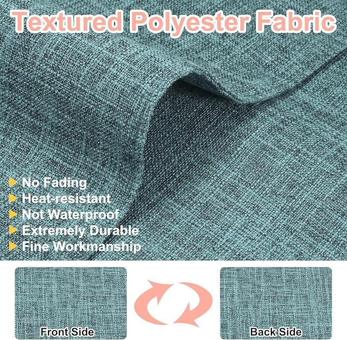 HARFINGTON 6pcs Linen Fabric Placemats 12" x 18" Polyester Rectangle Place Mats Machine Washable Heat Resistant Kitchen Table Mats for Outdoor Indoor Party Family Holiday, Blue Gray