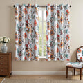 MYSKY HOME Floral Blackout Curtains 63 Inch Long 2 Panels Set for Bedroom Thermal Insulated Light Blocking Black Out Drapes Printed Flower Vintage Style Grommet Window Treatments, 52"W, Greyish White