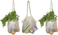 Cotton Mesh Grocery Bags - Reusable Grocery Net Bags - 100% Cotton Mesh Tote Shopping Totes - French Market, Premium Cotton String Tote for Farmers Market, Produce, Grocery or Beach Trip (3 Bags)