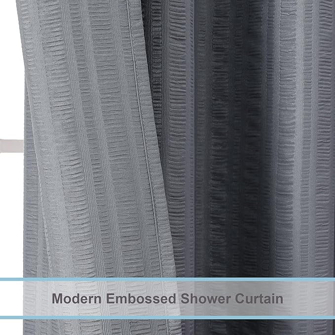 Aiyufeng Moga Grey Shower Curtain Hotel Luxury Quality, Fabric Shower Curtains for Bathroom, Water Repellent and Machine Washable, Standard Size, 72" Wx 72" L