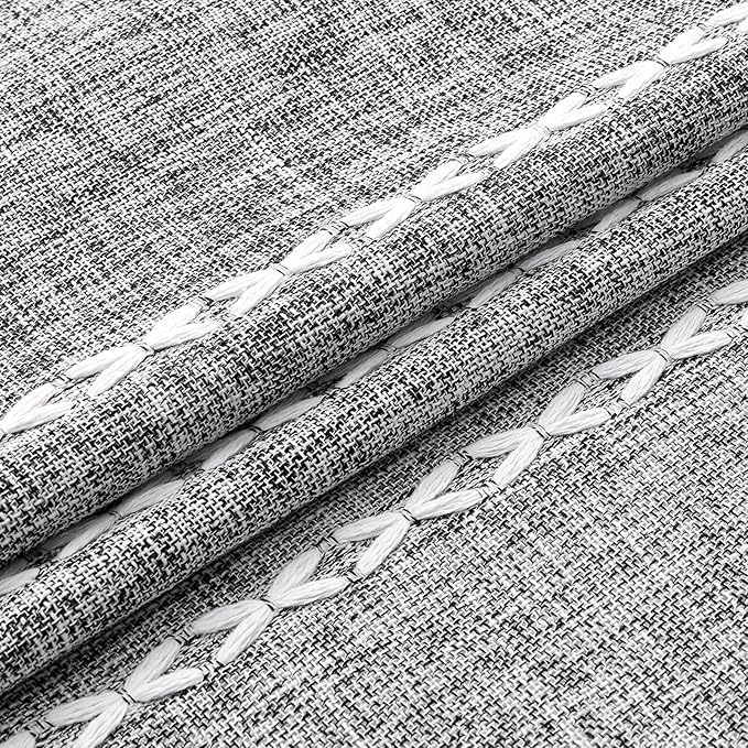 MitoVilla Dark Grey Boho Shower Curtains for Modern Farmhouse Bathroom Decor, Country Thick Polyester Linen Fabric Shower Curtain, Rustic Tassel Cloth Shower Curtain, 72 x 72, Charcoal Grey