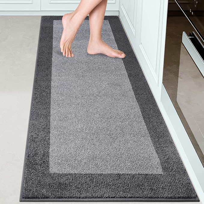 DOMUSTEX Machine Washable Kitchen Rug 24" x 70", Non Slip Kitchen Mat for Floor, Absorbent Entrance Runner Rug for Bedroom, Hallway, Bathroom, Door (Roll Packing)