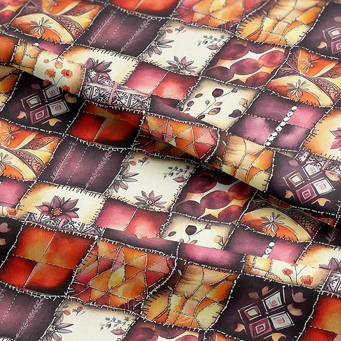 Soft Blossom Patchwork Cotton Fabric – Premium Turkish Printed Cotton 140 GSM, Pre-Cut 61 x 36.6 Inches, Pastel Floral Quilting Fabric for Baby Projects, Home Decor & Sewing Crafts