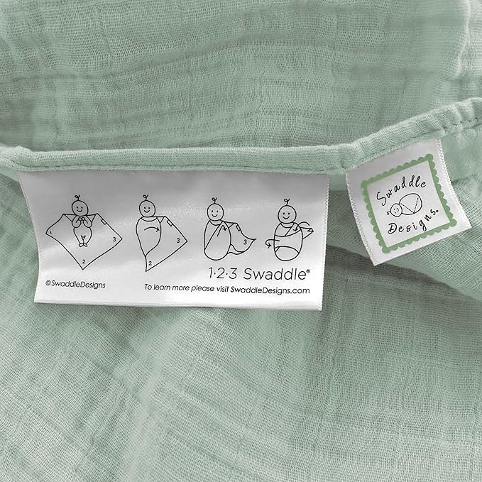 SwaddleDesigns Cotton Muslin Swaddle Blankets for Babies, Set of 4, Neutral Receiving Blankets for Newborn, Baby Registry & Gift, 46x46 inches, Spring Garden