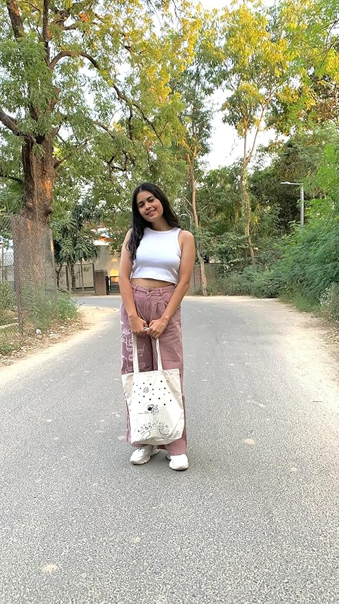 Ecoright Tote Bag for Women with Zipper, Small Tote Bag, Canvas Bag, Reusable Cotton Bag for Beach, Grocery, School & Work