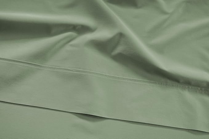 LANE LINEN King Size Sheets Set – 450 Thread Count Long-Staple 100% Cotton Bed Sheets, Naturally Cool & Durable for Everyday Use, Elasticised 15" Deep Pocket Fitted Sheet – Iceberg Green