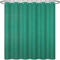 ggaimwf 72x72 Inch Solid Color Shower Curtain for Bathroom Waffle Bath Water Resistant Fabric Curtains Sea Green Modern Thick Shower Stall Curtain with Metal Hooks