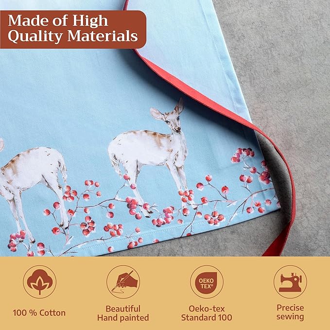 Maison d' Hermine 100% Cotton Apron for women with Pocket Kitchen Chef Apron for Men Cooking Gardening Server Waitress