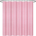 ggaimwf 72x78 Inch Solid Color Shower Curtain for Bathroom Waffle Bath Water Resistant Fabric Curtains Pink Modern Thick Shower Stall Curtain with Metal Hooks