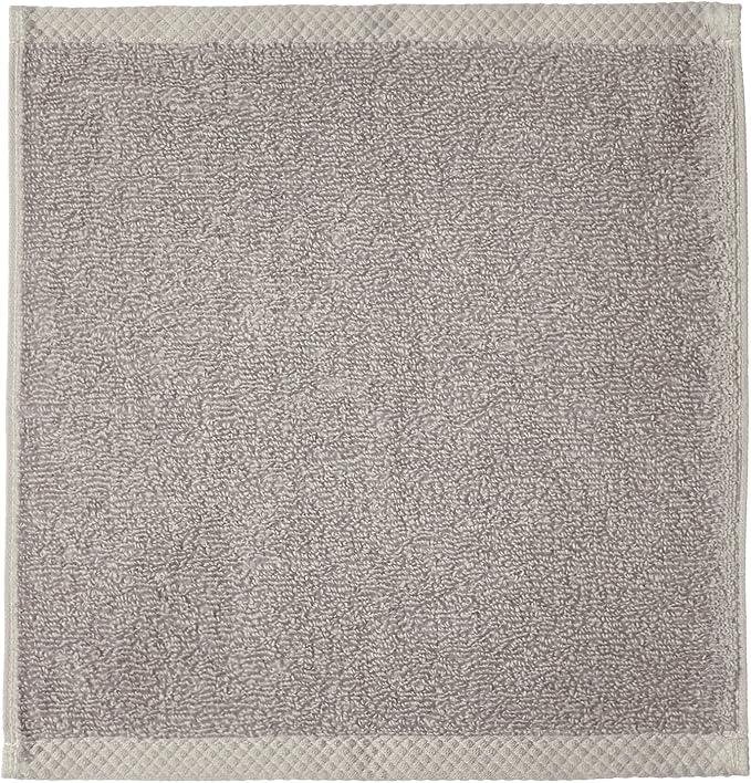 Amazon basics cotton washcloths, Lightweight quick-dry, 12" x 12", 12-pack, platinum