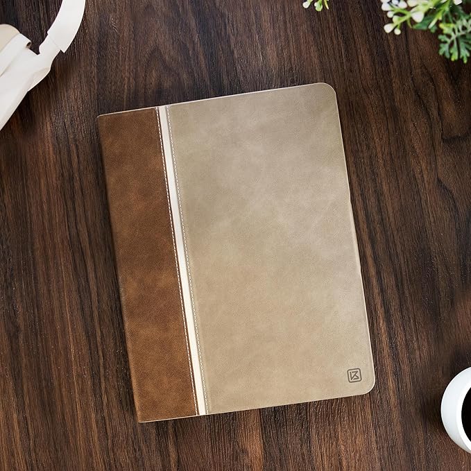 KingBlanc for iPad Air 11-inch Case M3 (2025) / M2 (2024), iPad Air 5th/4th Generation (2022/2020, 10.9") with Pencil Holder, Vegan Leather Stand Cover, Auto Sleep Wake, Viewing/Typing Angle, Beige