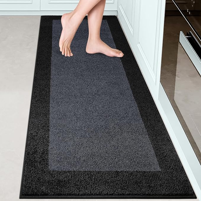 DOMUSTEX Machine Washable Kitchen Rug 24" x 70", Non Slip Kitchen Mat for Floor, Absorbent Entrance Runner Rug for Bedroom, Hallway, Bathroom, Door (Roll Packing)