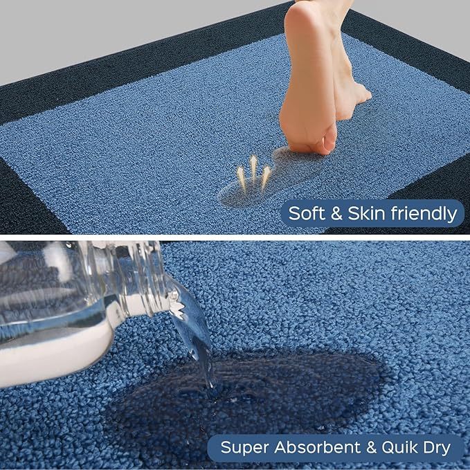 DOMUSTEX Machine Washable Runner Rug 24" x 70", Non Slip Kitchen Mat for Floor, Absorbent Entryway Rug for Kitchen, Bedroom, Hallway, Bathroom, Door (Roll Packing)