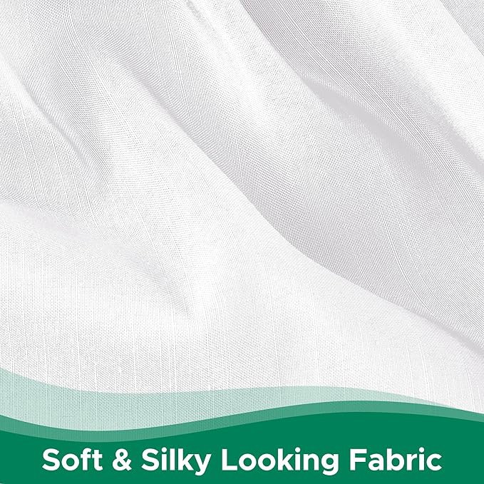 Biscaynebay Wrap Around Bed Skirts for Queen Beds 22" Long Drop, White Adjustable Elastic Dust Ruffles Easy Fit Wrinkle Resistant Silky Luxurious Fabric Machine Washable