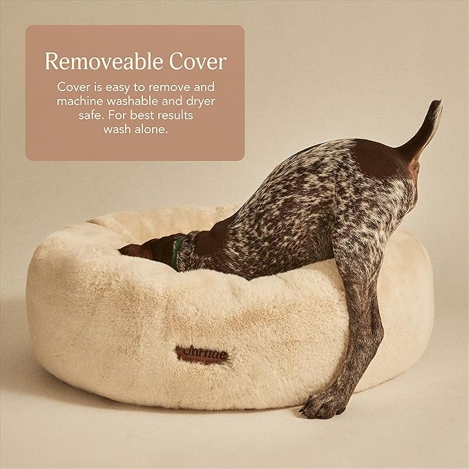 UnHide Floof Pet Bed - XL (40"x14") - Extra Soft Dog Bed - Removable Faux Fur Cover - Machine Washable - Helps Ease Pet Anxiety & Provides The Perfect Sleep - Pink