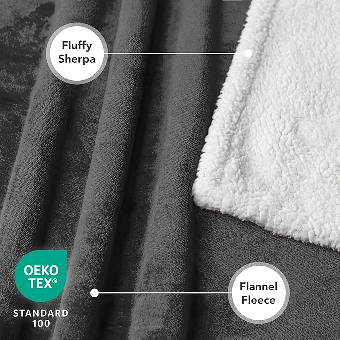 PetAmi Waterproof Dog Blanket for Small Medium Dog Puppy Cat Throw for Couch Cover Leakproof Protection, Sherpa Fleece, Reversible Soft Washable 29x40 Charcoal Gray