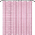 ggaimwf 72x78 Inch Solid Color Shower Curtain for Bathroom Waffle Bath Water Resistant Fabric Curtains Fairy Tale Pink Modern Thick Shower Stall Curtain with Metal Hooks