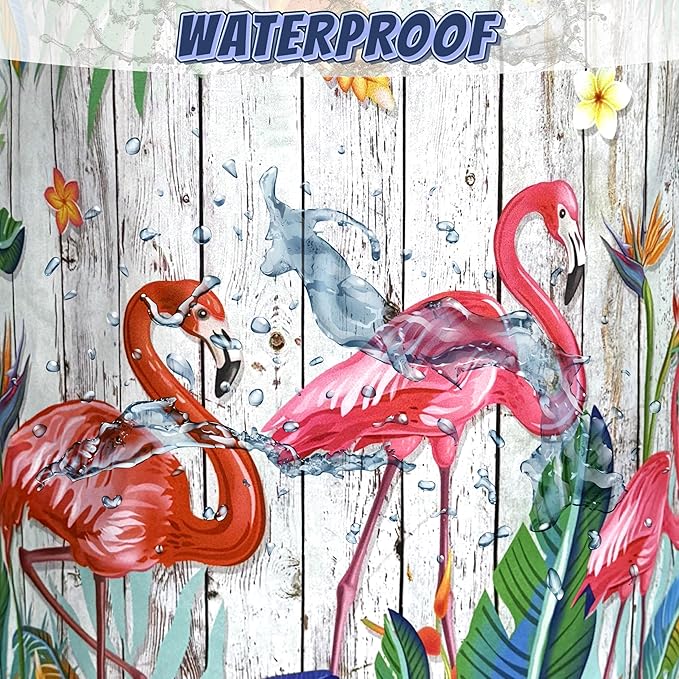 Pink Flamingo Laundry Basket Oxford Cloth Tropical Flowers Laundry Hamper With Handle Portable Clothes Storage Basket Foldable Laundry Bag 18.9"x16.5" For Laundry Room/Bedroom/Bathrooms