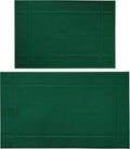 Ample Decor Bath Mats 100% Cotton 24 X 17 & 34 X 20 Inches, Oeko Tex Certified 1350 GSM Solid Construction Thick & Plush, Super Absorbent for Bathroom Floor, Shower – Christmas Green