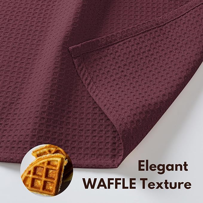 Native Fab 18 Pack Dish Cloths - 100% Cotton, Absorbent, Quick Drying, Soft & Washable Towels for Cleaning, Cooking & Baking - Perfect for Home, Restaurants, Bars, Versatile Uses, 12"x12", Burgundy