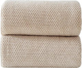 Akzpe 40x80 Inches Bath Sheets Towels for Adults Oversized Bath Towels Extra Large Luxury Super Soft Absorbent Quick Dry Microfiber (Beige, 2PCS)