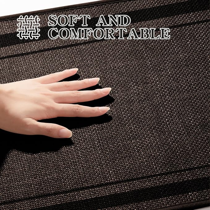 chakme Bathroom Rugs Mat 24x17, Ultra Thin Non Slip Bath Mat Small Quick Dry Absorbent Bath Mat for Bathroom Floor, (Brown, 24"x17")