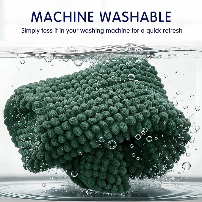 SUBRTEX Bathroom Rugs Chenille Bath Rug Soft Short Plush Bath Mat Soft Shower Mat Water Absorbent Shower Mat Quick Dry Machine Washable(Celadon,16" x 24")